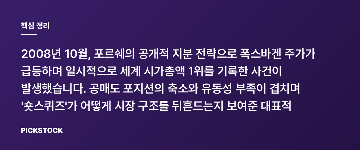 하루 만에 세계 1위가 된 사건: 2008 폭스바겐 숏스퀴즈 핵심 정리