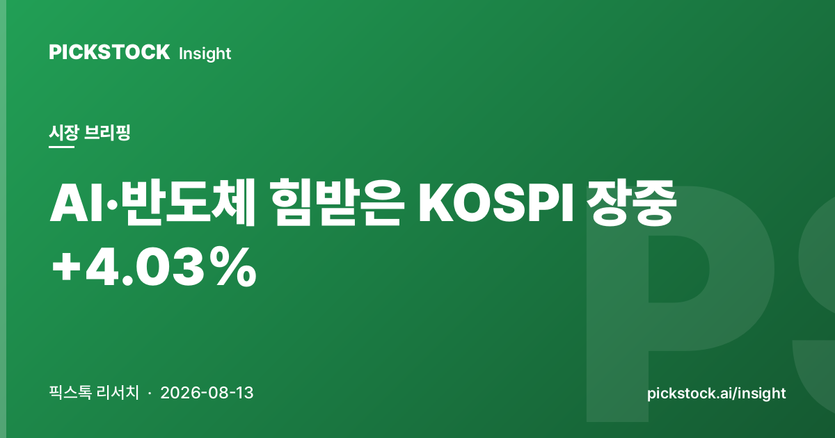 AI and Semiconductors Lift KOSPI, Intraday +4.03%