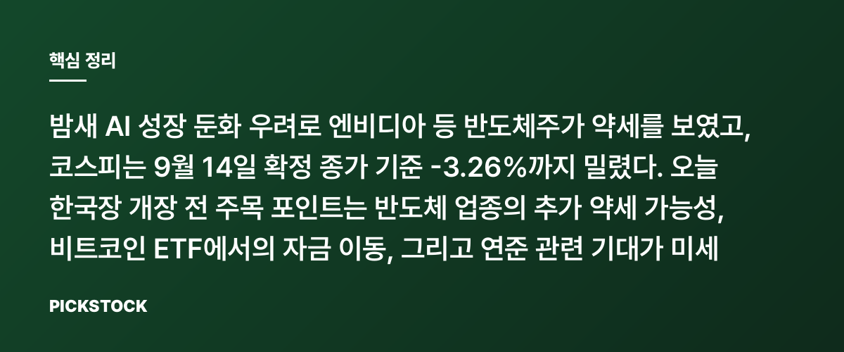 AI 둔화 우려·엔비디아 하락, 한국 반도체 오늘 어디까지 흔들릴까? 핵심 정리