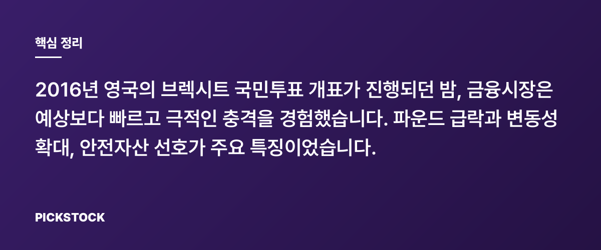 브렉시트 개표 날 밤, 시장에 무슨 일이 있었나 핵심 정리
