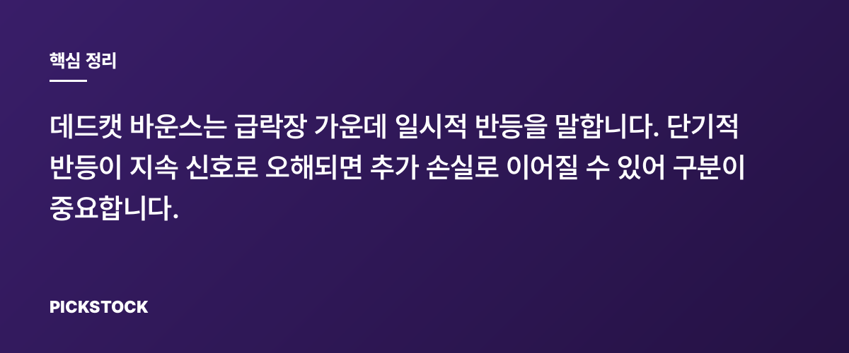 데드캣 바운스란 무엇이고 왜 함정인가 핵심 정리