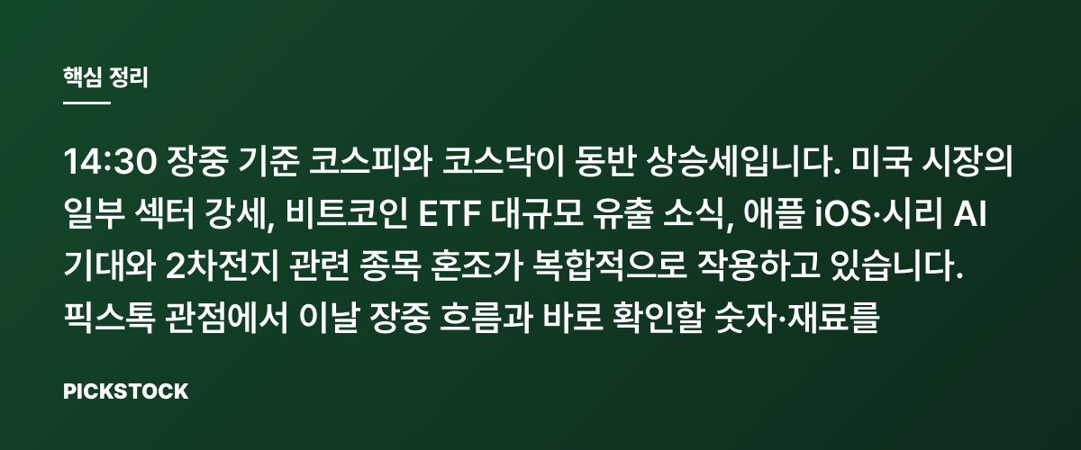 코스피 0.97%↑ 왜 오르나? 비트코인·애플·2차전지 영향일까? 핵심 정리