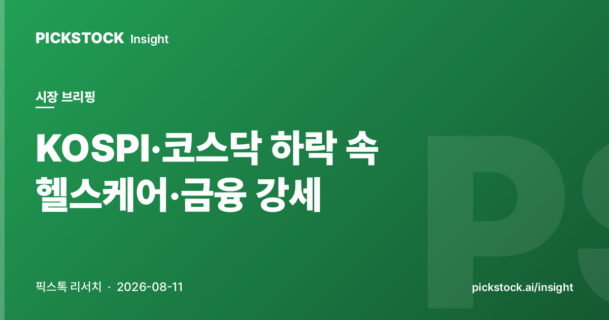 KOSPI·코스닥 하락 속 헬스케어·금융 강세