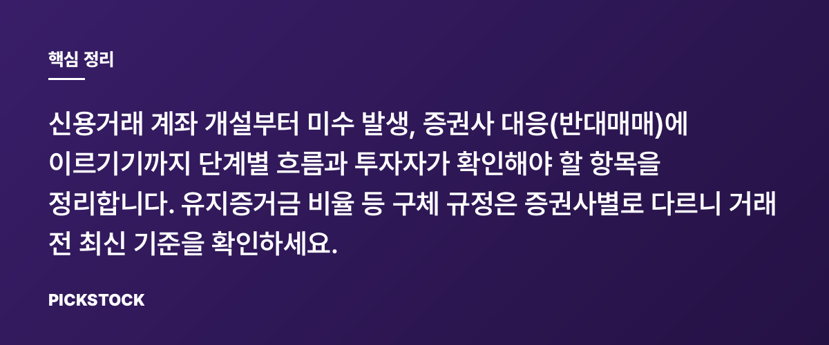 미수·신용거래와 반대매매의 구조와 절차 핵심 정리