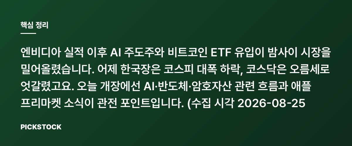 엔비디아 실적에 AI·비트코인 랠리, 한국장은 어디까지? 핵심 정리