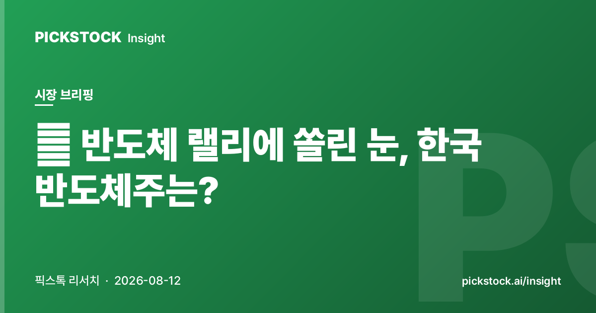 美 반도체 랠리에 쏠린 눈, 한국 반도체주는?