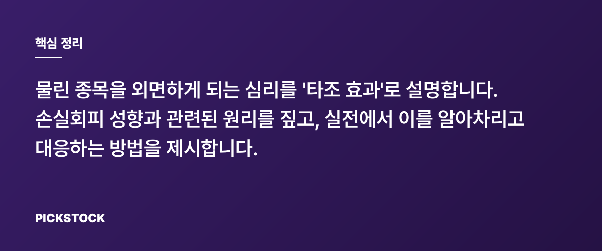 물린 종목을 안 보는 '타조 효과'란? 핵심 정리