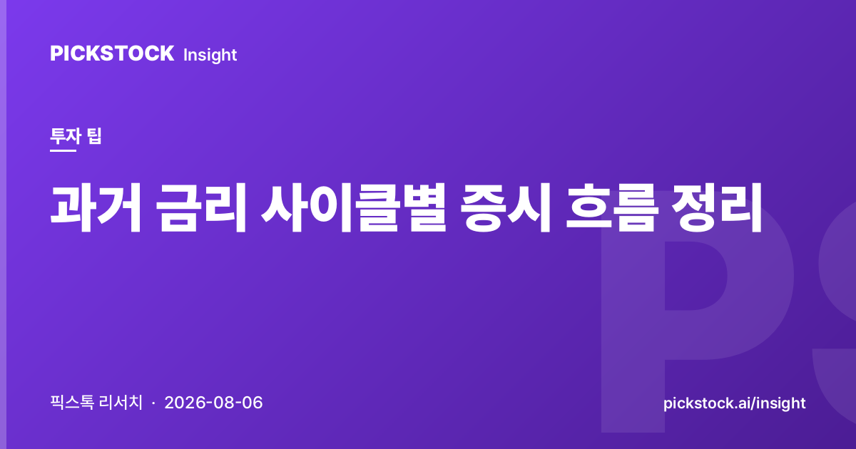 과거 금리 사이클별 증시 흐름 정리