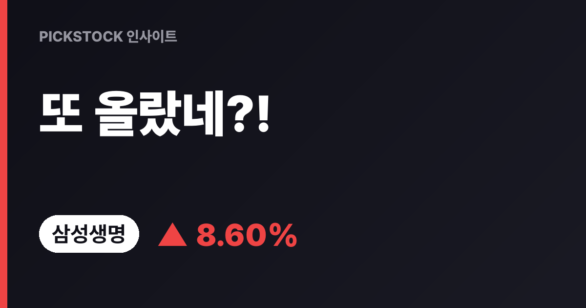 "급등했는데 이거..." 삼성생명 목요일 주가 전망
