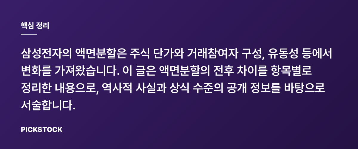 삼성전자 액면분할 전후, 무엇이 달라졌나 핵심 정리