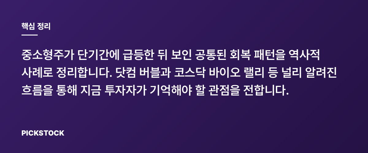중소형주 폭등과 회복 패턴, 역사로 보는 교훈들 핵심 정리