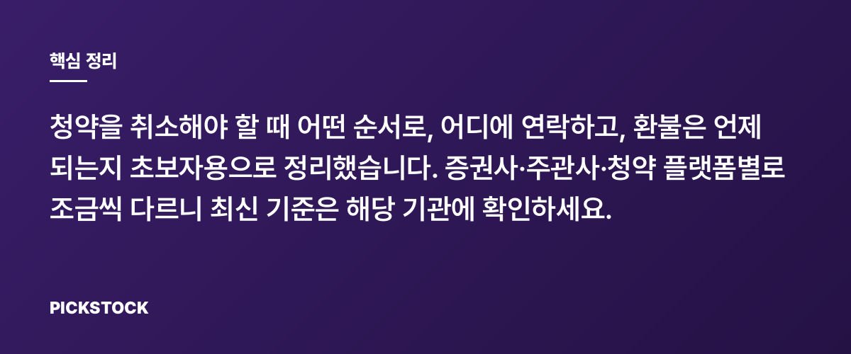 청약취소·환불 절차 완전정복, 단계별 따라하기 핵심 정리