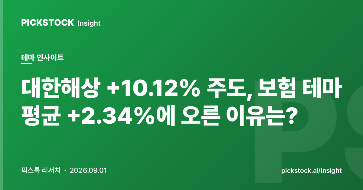 대한해상 +10.12% 주도, 보험 테마 평균 +2.34%에 오른 이유는?