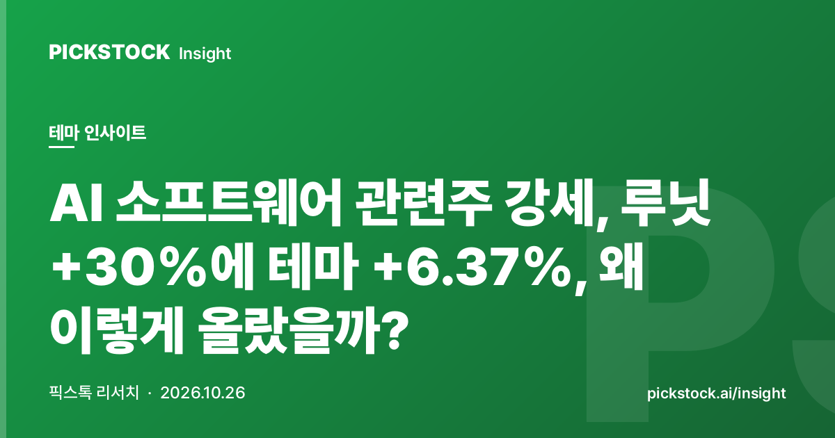 AI 소프트웨어 관련주 강세, 루닛 +30%에 테마 +6.37%, 왜 이렇게 올랐을까?