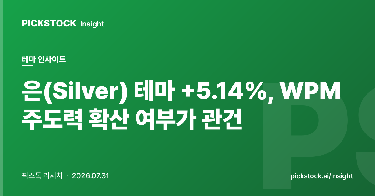 은(Silver) 테마 +5.14%, WPM 주도력 확산 여부가 관건