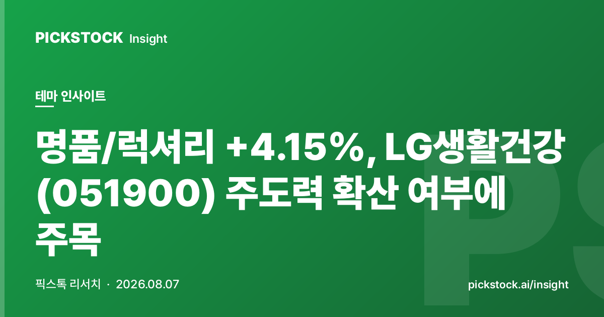 명품/럭셔리 +4.15%, LG생활건강 (051900) 주도력 확산 여부에 주목