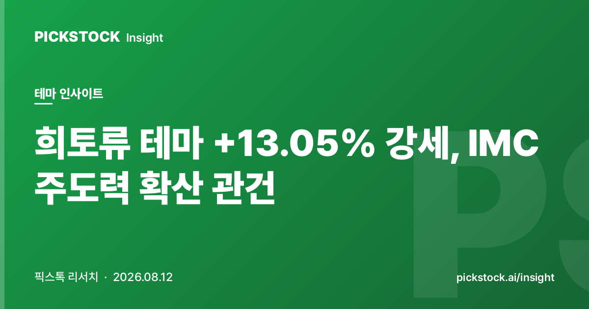 희토류 테마 +13.05% 강세, IMC 주도력 확산 관건