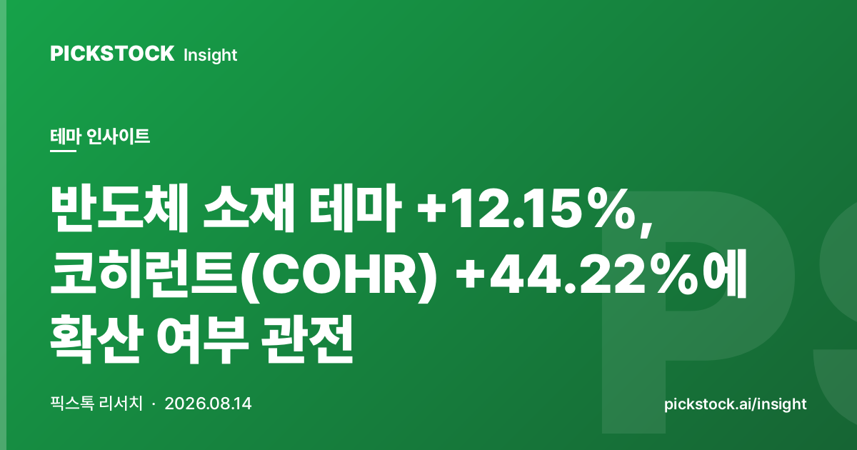 반도체 소재 테마 +12.15%, 코히런트(COHR) +44.22%에 확산 여부 관전