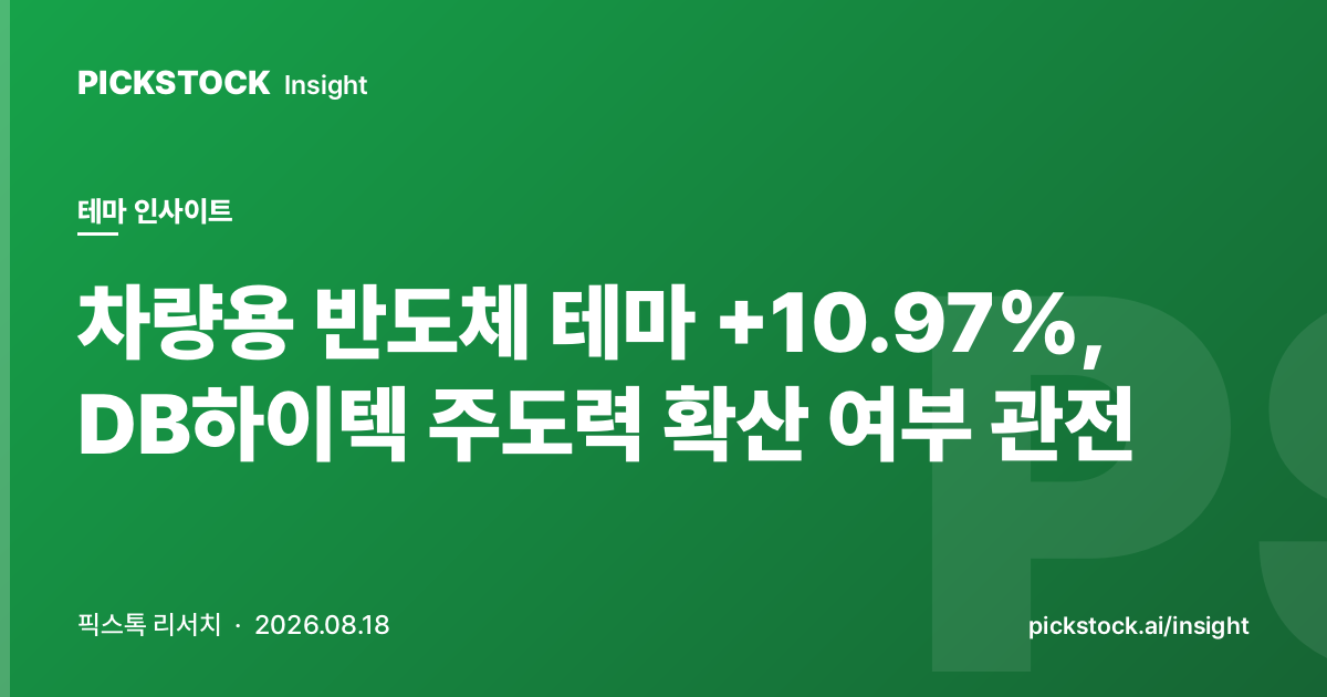 차량용 반도체 테마 +10.97%, DB하이텍 주도력 확산 여부 관전