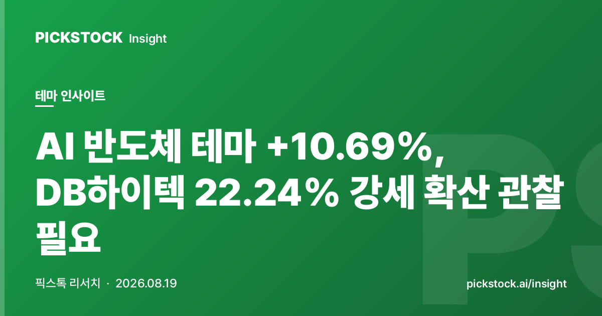 AI 반도체 테마 +10.69%, DB하이텍 22.24% 강세 확산 관찰 필요