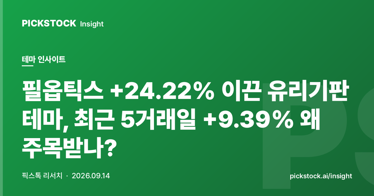 Philoptics +24.22% Leads Glass Substrate Theme, Why is the 5-Day Gain +9.39%?