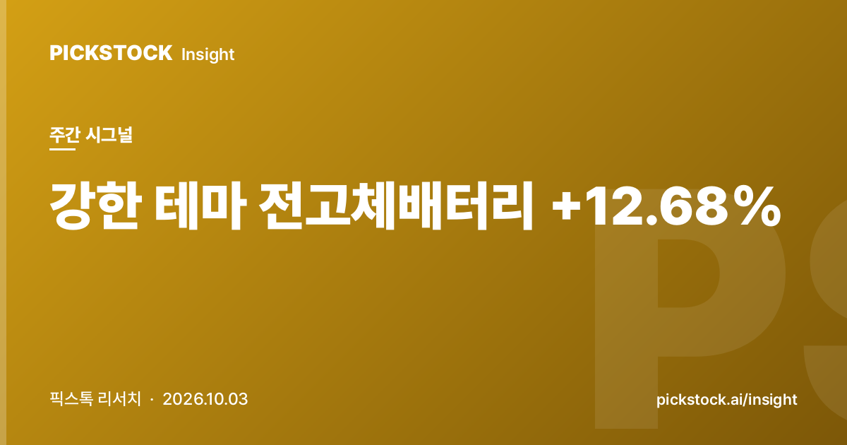 강한 테마 전고체배터리 +12.68% | 주간 테마 시그널 (2026-10-03)