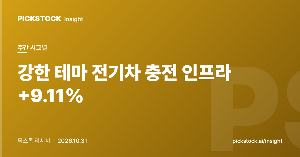 강한 테마 전기차 충전 인프라 +9.11% | 주간 테마 시그널 (2026-10-31)