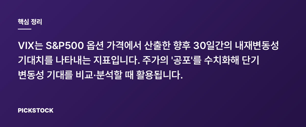 VIX 공포지수는 무엇을 측정하나 핵심 정리